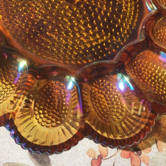 Vintage Carnival Glass Devilled Egg Serving Plate - Holiday Plate - All occasion - Picture 2 of 5